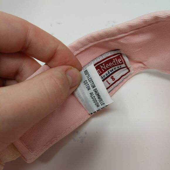 American Needle Strapback Sun Visor Hat Embroidered C Logo Pink - Picture 11 of 11